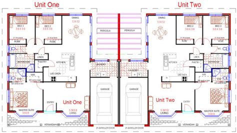 dual living affordable home plans duplex plan unit floor plans townhouse