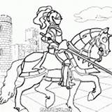 Armato Cavaliere Equestre Colorare Cavalieri Soldati sketch template