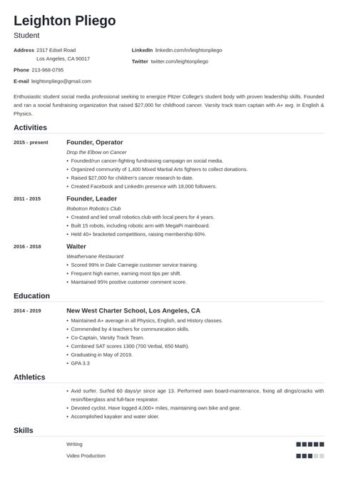university application cv examples template writing tips