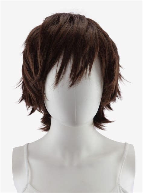 epic cosplay apollo dark brown shaggy wig for spiking hot topic