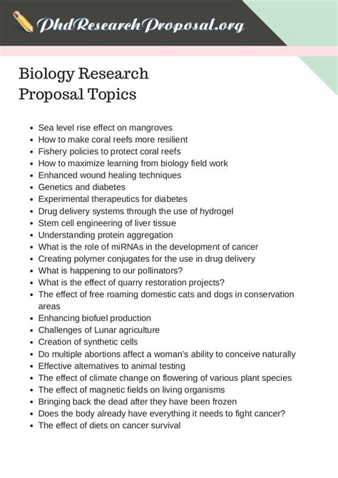 biology research proposal topics