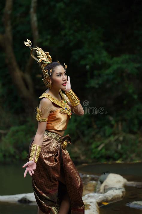 Beautiful Thai Lady In Thai Traditional Drama Dress
