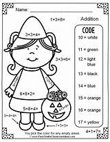 Halloween Addition Color Numbers Three Addends Math Number Worksheets Coloring Grade Printable Digit Teacherspayteachers Activities Kindergarten Printables Single Multiplication Two sketch template