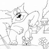Coloring Pages Cat Mouse Colouring Animal Print Paint sketch template
