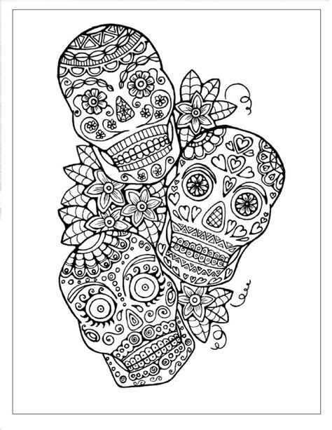 adult coloring page sugar skulls color pages coloring pages