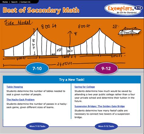 secondary math    exemplars
