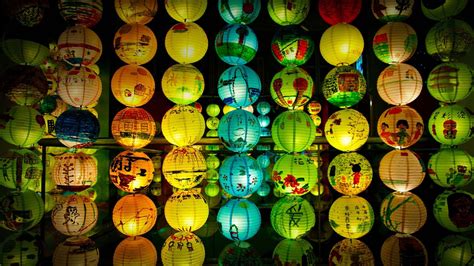 lantern display celebrating  mid autumn festival  singapore mid