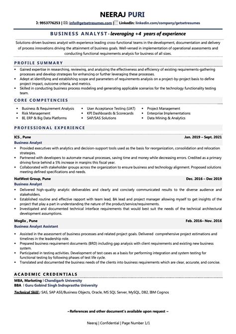 business analyst resume examples template  job winning tips