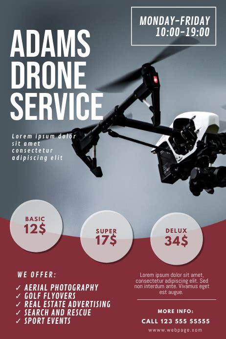 drone service flyer design template postermywall