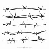 Spinato Filo Wire Barbed Prikkeldraad Raccolta Realistico Vettori Gratuito Realistische Verzameling sketch template