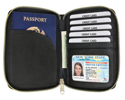 rfid black passport cover travel protected zip