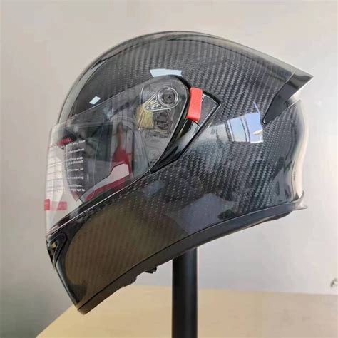 carbon fiber full face helmet road helmet built  dual lens wholesale