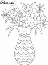 Vase Flower Coloring Pot Drawing Pages Flowers Bouquet Kids Line Printable Color Drawings Print Clipart Vases Pots Sheets Sketches Library sketch template