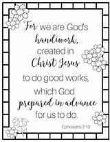 Coloring God Handiwork Bible Ephesians Pages Christ Scripture Prepared Good Created Jesus Verse Has Do Print Advance Works Which sketch template