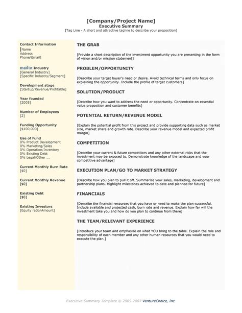 sample  perfect executive summary examples templates project