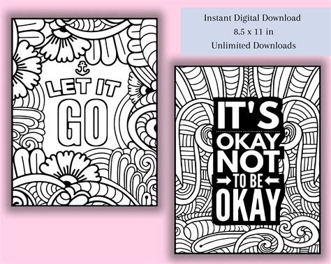 mental health coloring pages anxiety coloring pages etsy
