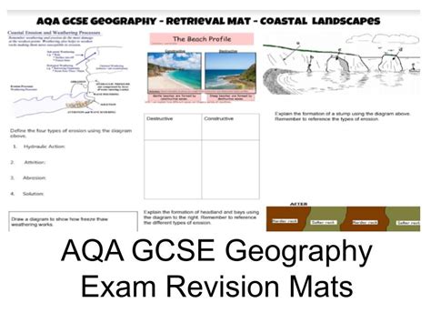 aqa gcse geography paper  exam revision mats teaching resources