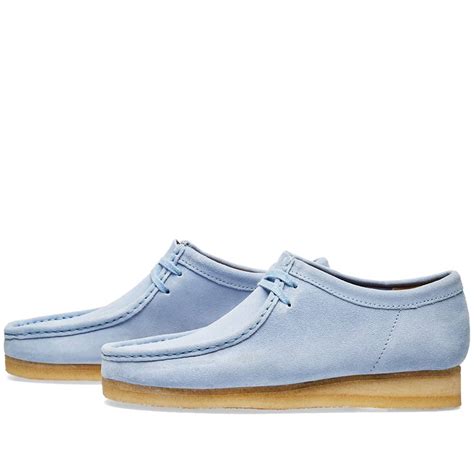 clarks originals wallabee pastel blue suede  europe