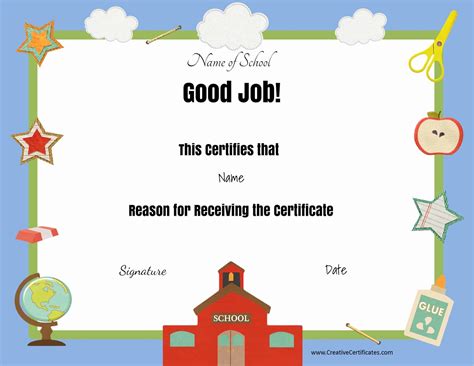 school certificates awards