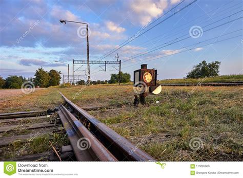 steering station  tracks  electric traction stock photo image  plant