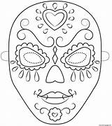 Mask Dead Coloring Outline Halloween Pages Printable Print sketch template