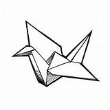 Origami Crane Drawing Paper Getdrawings sketch template