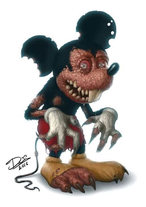 artist turns  favorite childhood characters  horrible monsters