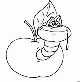 Apfel Wurm Frisst Malvorlage Ausmalbild Titel sketch template