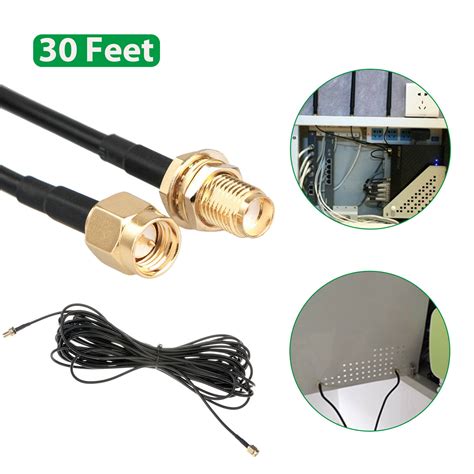 ft wifi antenna sma extension coaxial cable cord  wi fi wireless