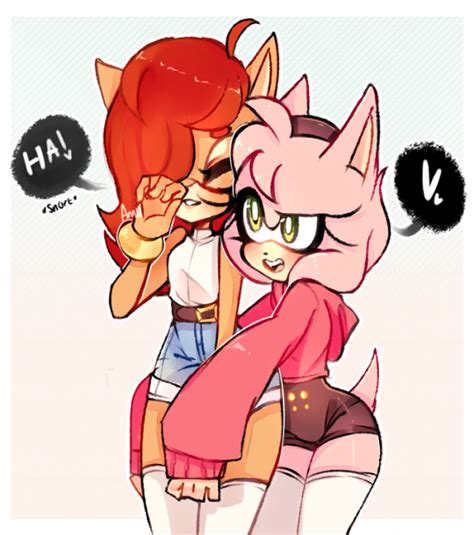 sally acorn and amy rose fan art sexy anthro female video game characters pinterest amy