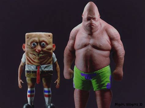 artist sculpts spongebob   human creating stuff  nightmares