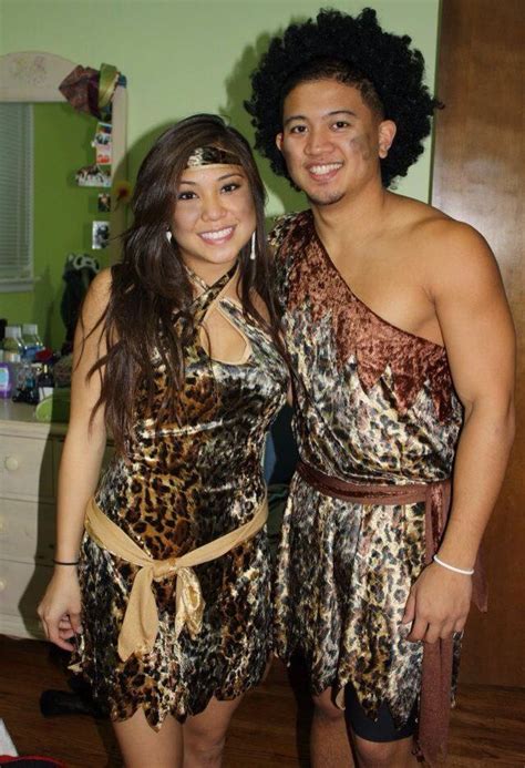 cute couple halloween costume caveman and cavewoman hair halloween couple costume my diy