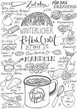 Rotkohlsalat Rezept Cranberries Mandeln Winterlicher Sketchnotes Essen Feeistmeinname sketch template