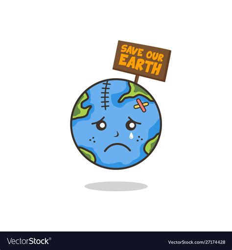 save  planet earth campaign theme royalty  vector