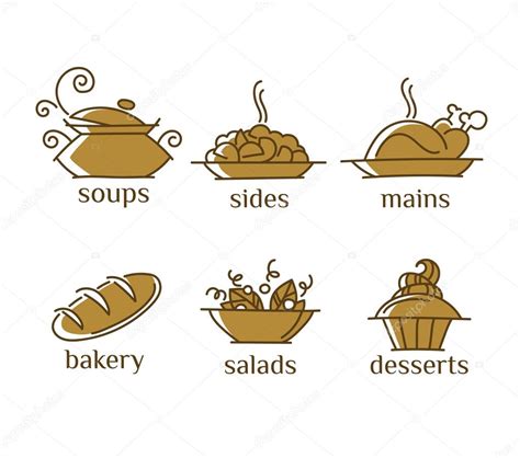 common food  everyday meal vector collection  symbols  stock