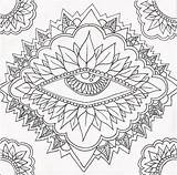 Coloring Pages Psychedelic Eye Mandala Print Color Sun Outline Trippy Printable Abstract Begs Drawing Colouring Adult Madness Drawings Coloriage Mandalas sketch template