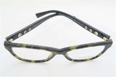 versace women s green tortoise glasses with case mod 3225 5183 52mm