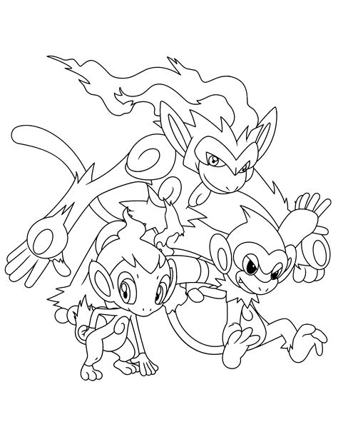 pokemon chimchar  coloring page anime coloring pages