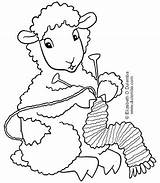 Coloring Knitting Pages Sheep Getdrawings Getcolorings sketch template