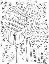 Doodle Coloring Pages Birthday Alley Happy Celebration Color Balloons Printable Adults Celebrations Adult Print Fall Colouring Kids Doodles Sheets Printables sketch template