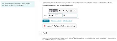 solved  electric field   earth    nc cheggcom