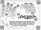 Seed Mustard Parable Coloring Pages Printable Bible Faith Crafts School Kids Sunday Activities Craft Sheets Seeds Parables Weeds Devotion Church sketch template