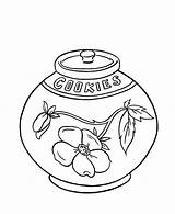 Jar Coloring Cookie Pages Flower Jars Canopic Draw Template sketch template