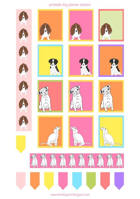 printable dog planner stickers ausdruckbare ettiketten freebie