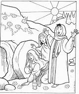 Coloring Tomb Empty Pages Sunday School Easter Lazarus sketch template