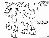 Jam Animal Coloring Pages Wolf Printable sketch template