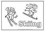 Coloring Skiing Pages Skier Sport Cartoon Kids Colouring Template Comments Popular sketch template