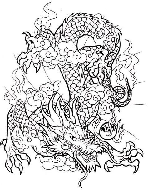 printable dragon coloring pages  adults happier human