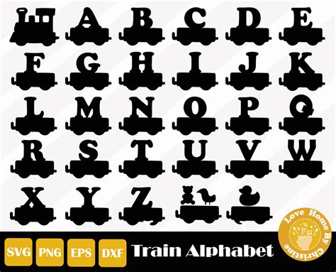 train letters svg train alphabet svg alphabet cut file  etsy uk