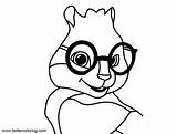 Coloring Pages Alvin Chipmunks Simon Printable Kids Adults Clipartmag Drawing Print sketch template